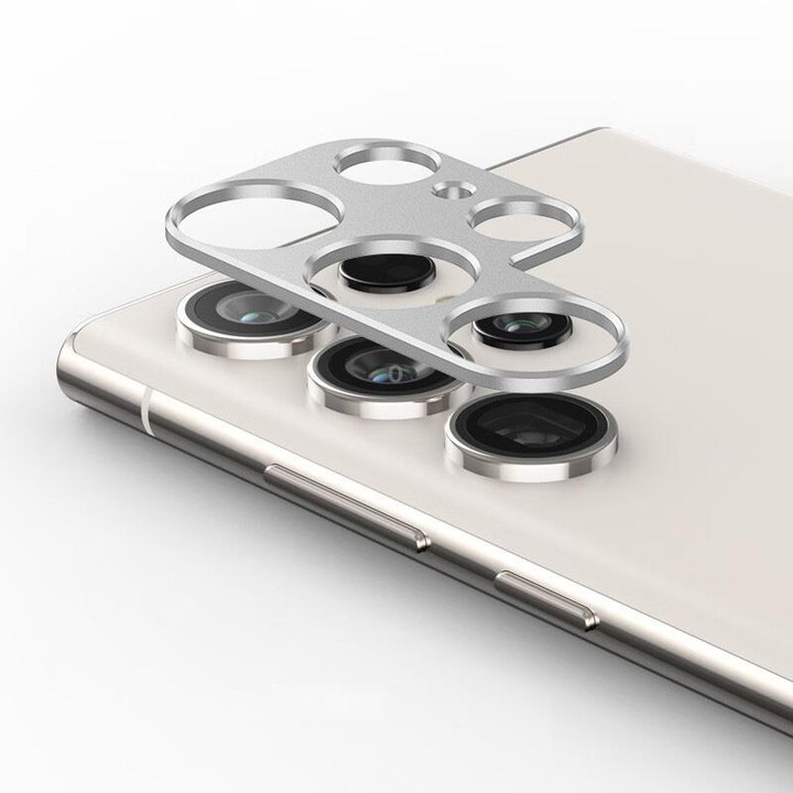 For Samsung Galaxy S23 Ultra 5G ENKAY Hat-Prince Aluminium Alloy Camera Lens Protector Full Cover(Silver)