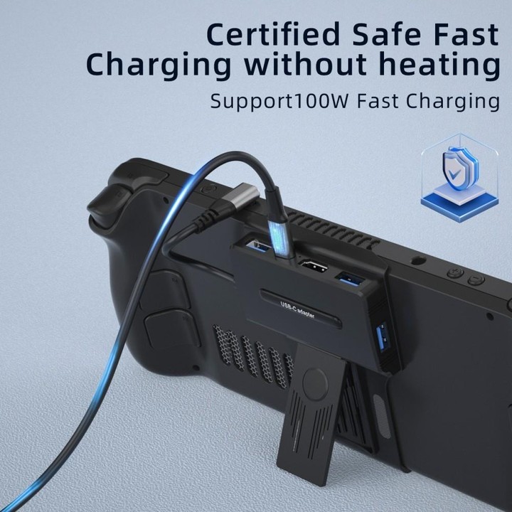 V266 For Steam Deck 5 in 1 Bracket Docking Station Charging Base Support 4K/60Hz USB3.0