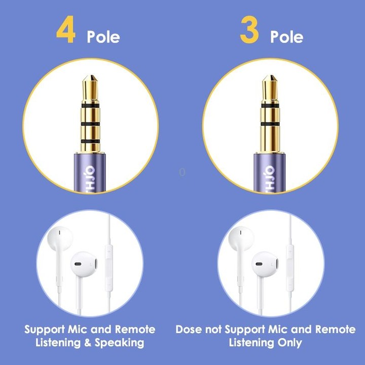 NORTHJO MTF0401 4 Pole 3.5mm Male to Female Stereo Audio Adapter Cable, Length:1m