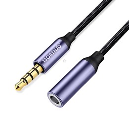 NORTHJO MTF0401 4 Pole 3.5mm Male to Female Stereo Audio Adapter Cable, Length:1m