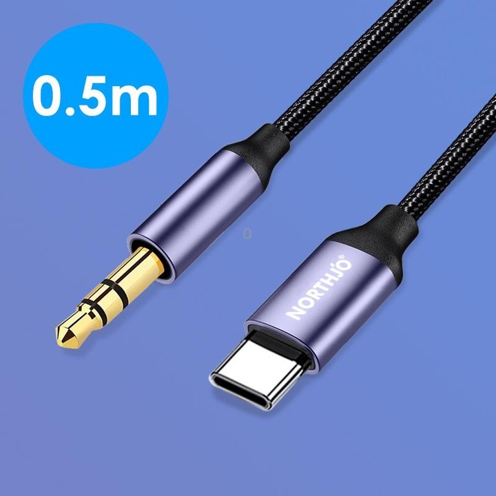 NORTHJO UTM03 Type-C to 3.5mm Audio Aux Jack Headphone Cable, Length:0.5m