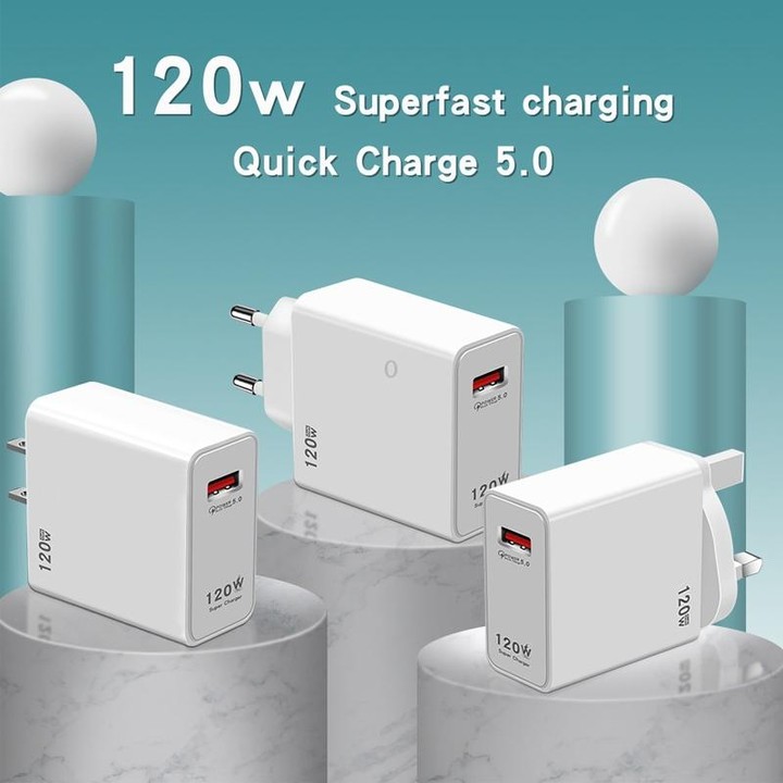 120W USB Super Fast Charging Charger, Plug Size:UK Plug