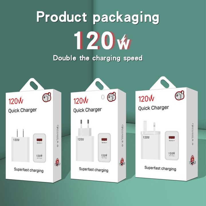 120W USB Super Fast Charging Charger, Plug Size:UK Plug