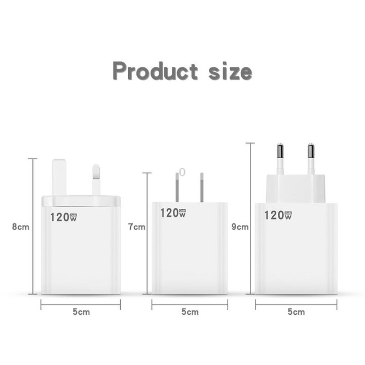 120W USB Super Fast Charging Charger, Plug Size:UK Plug