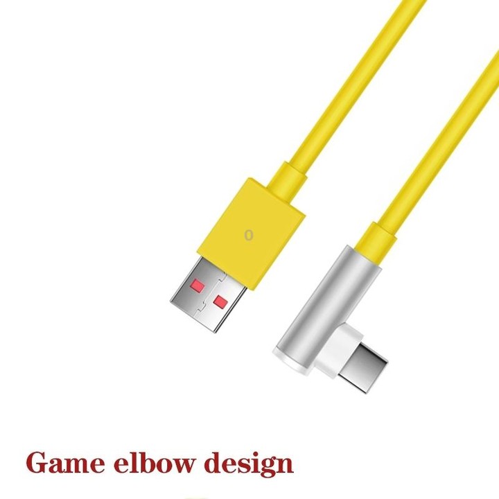 5pcs XJ-95 1m USB to Type-C Elbow Fast Charging Data Cable for Xiaomi and Other Phone(Yellow)