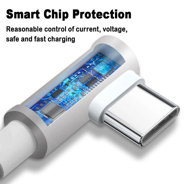 5pcs XJ-95 1m USB to Type-C Elbow Fast Charging Data Cable for Xiaomi and Other Phone(Yellow)