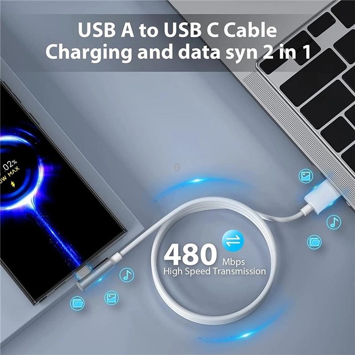 5pcs XJ-95 1m USB to Type-C Elbow Fast Charging Data Cable for Xiaomi and Other Phone(Yellow)