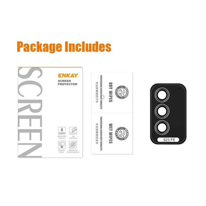 For Samsung Galaxy S23 FE 5G ENKAY Hat-Prince 9H Rear Camera Lens Aluminium Alloy Tempered Glass Film(Green)