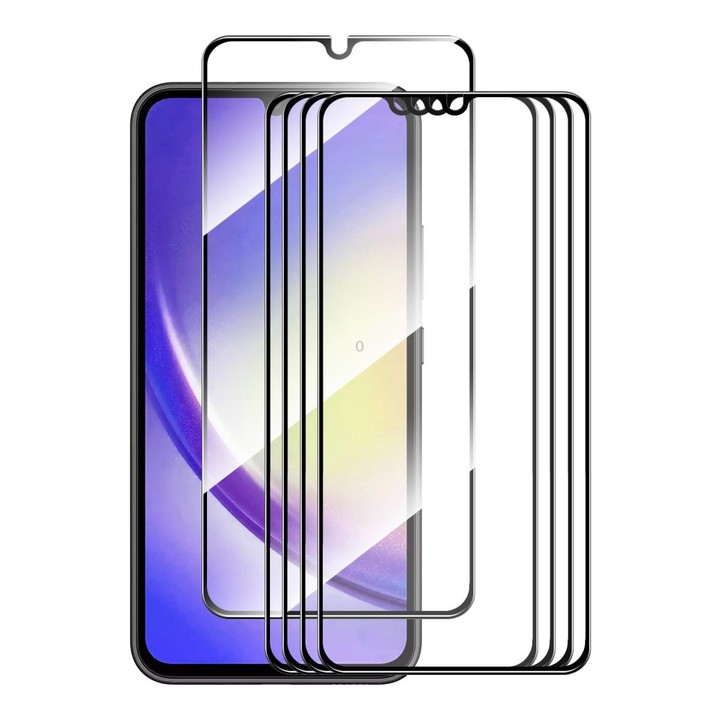 For Samsung Galaxy A25 5pcs ENKAY Hat-Prince Full Glue High Aluminum-silicon Tempered Glass Film