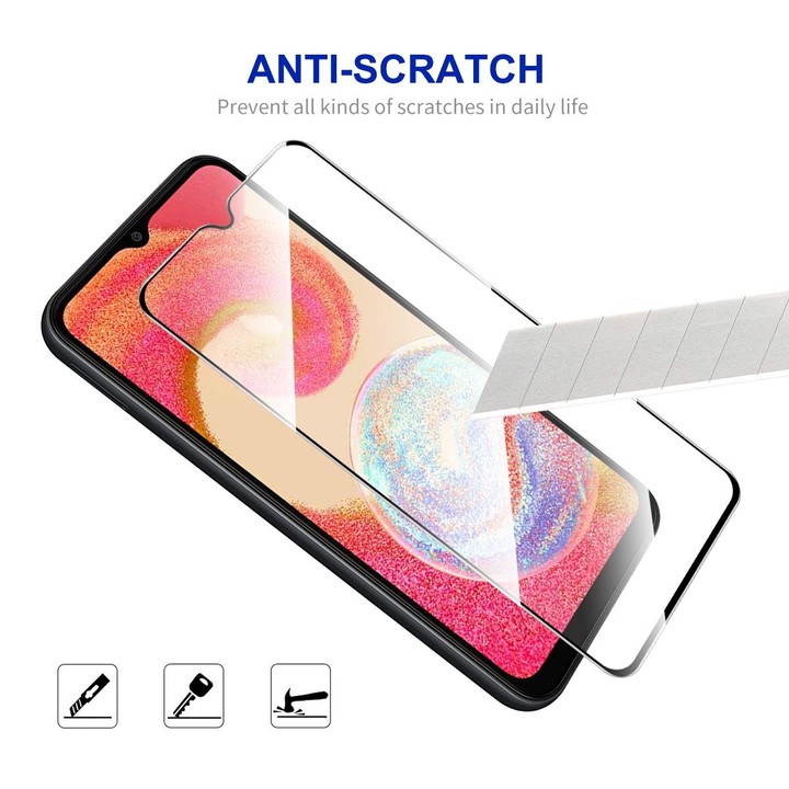 For Samsung Galaxy M04 5pcs ENKAY Hat-Prince Full Glue High Aluminum-silicon Tempered Glass Film