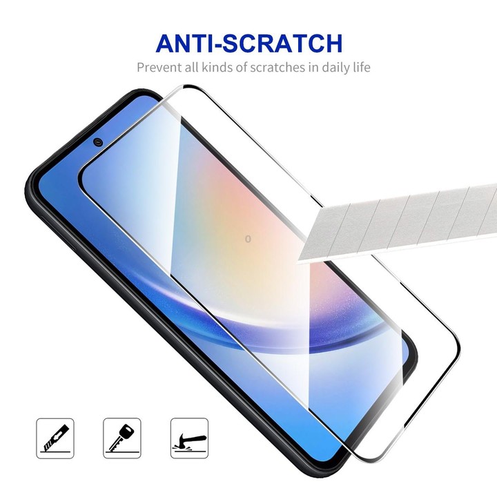 For Samsung Galaxy A35 / M35 5pcs ENKAY Hat-Prince Full Glue High Aluminum-silicon Tempered Glass Film