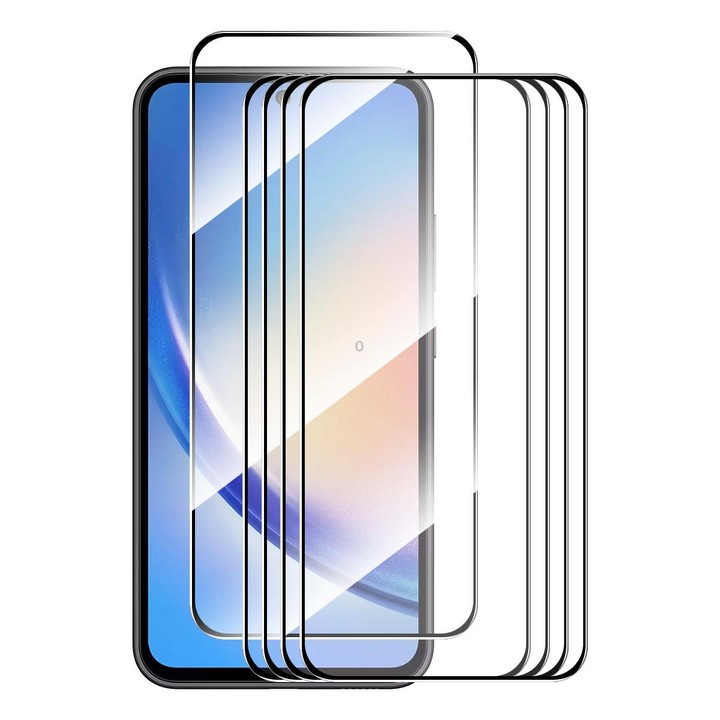 For Galaxy A55 5pcs ENKAY Hat-Prince Full Glue High Aluminum-silicon Tempered Glass Film