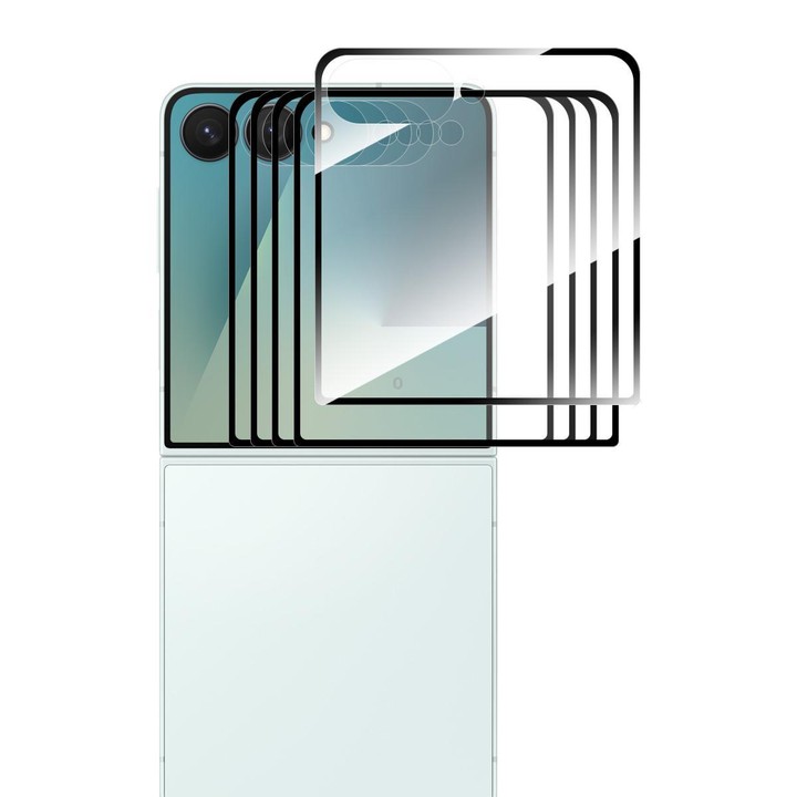 For Galaxy Z Flip7 5G Outer Screen 5pcs ENKAY Hat-Prince Full Glue High Aluminum-silicon Tempered Glass Film