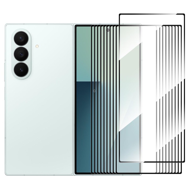 For Galaxy Z Fold7 5G Outer Screen 10pcs ENKAY Hat-Prince Full Glue High Aluminum-silicon Tempered Glass Film