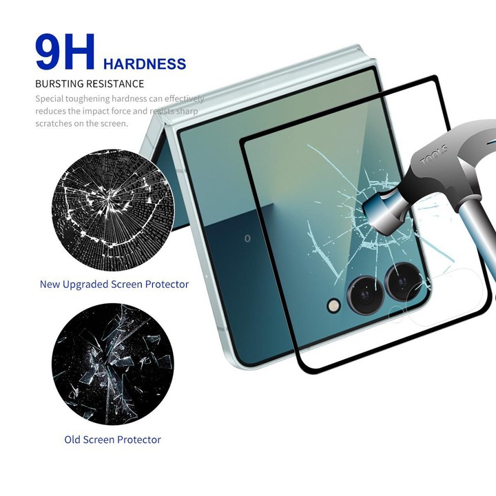 For Galaxy Z Flip7 5G Outer Screen 10pcs ENKAY Hat-Prince Full Glue High Aluminum-silicon Tempered Glass Film