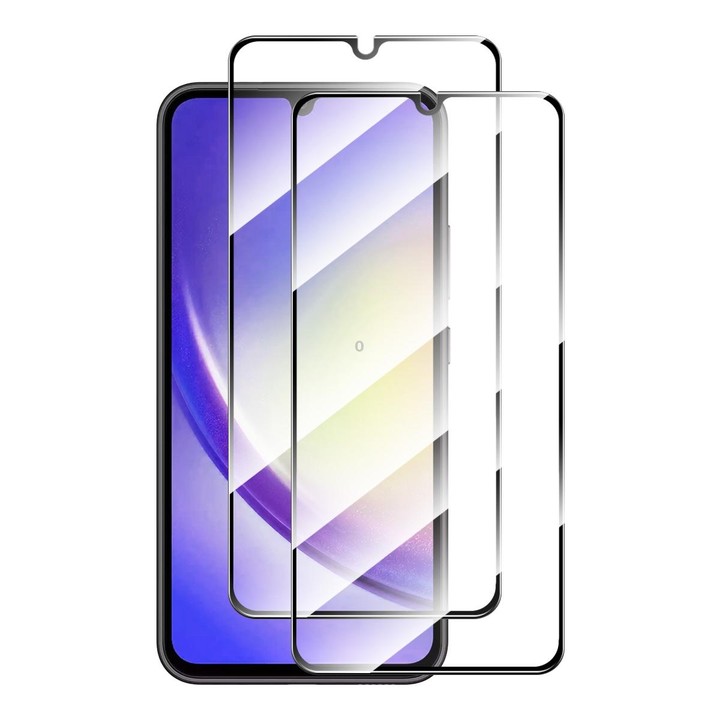 For Samsung Galaxy A25 2pcs ENKAY Hat-Prince Full Glue High Aluminum-silicon Tempered Glass Film