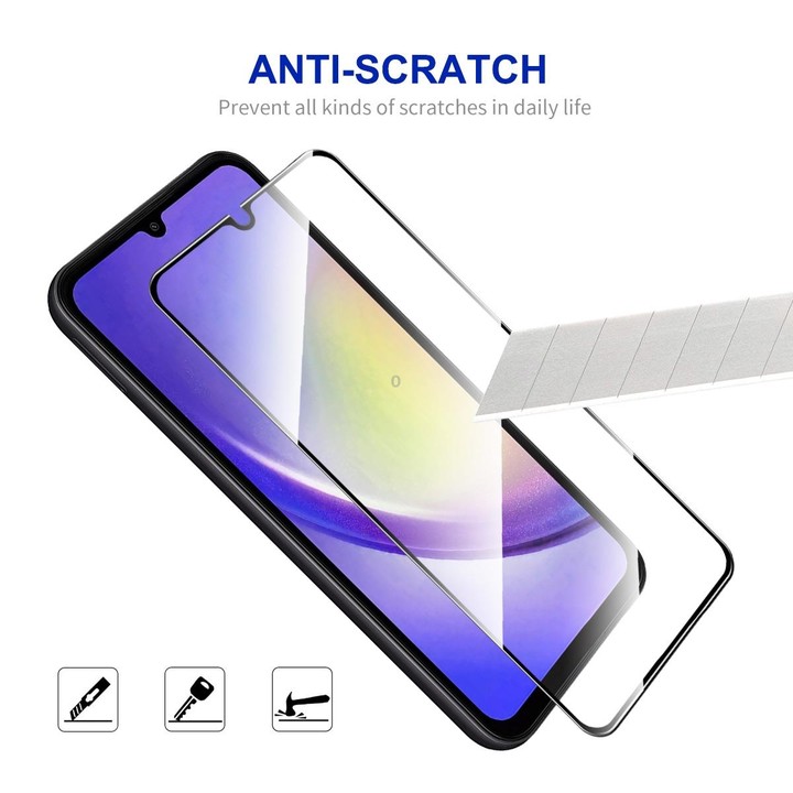 For Samsung Galaxy A25 2pcs ENKAY Hat-Prince Full Glue High Aluminum-silicon Tempered Glass Film