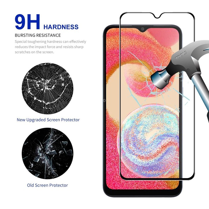 For Samsung Galaxy M04 2pcs ENKAY Hat-Prince Full Glue High Aluminum-silicon Tempered Glass Film