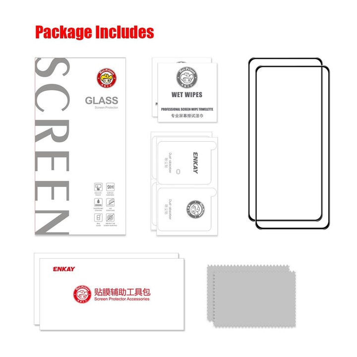 For Samsung Galaxy S23 FE 5G 2pcs ENKAY Hat-Prince Full Glue High Aluminum-silicon Tempered Glass Film