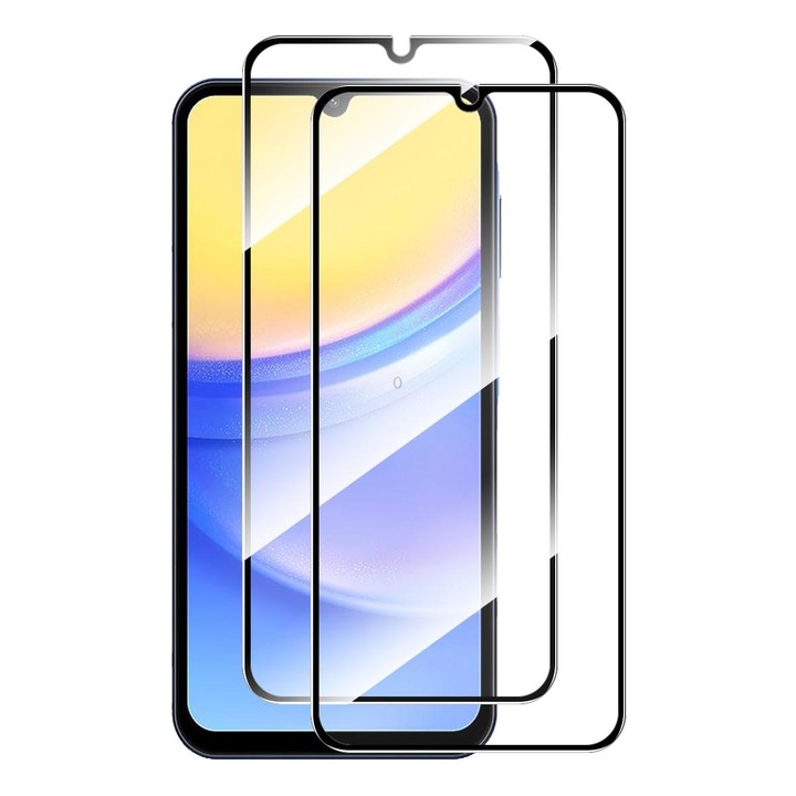 For Samsung Galaxy A15 4G / 5G 2pcs ENKAY Hat-Prince Full Glue High Aluminum-silicon Tempered Glass Film