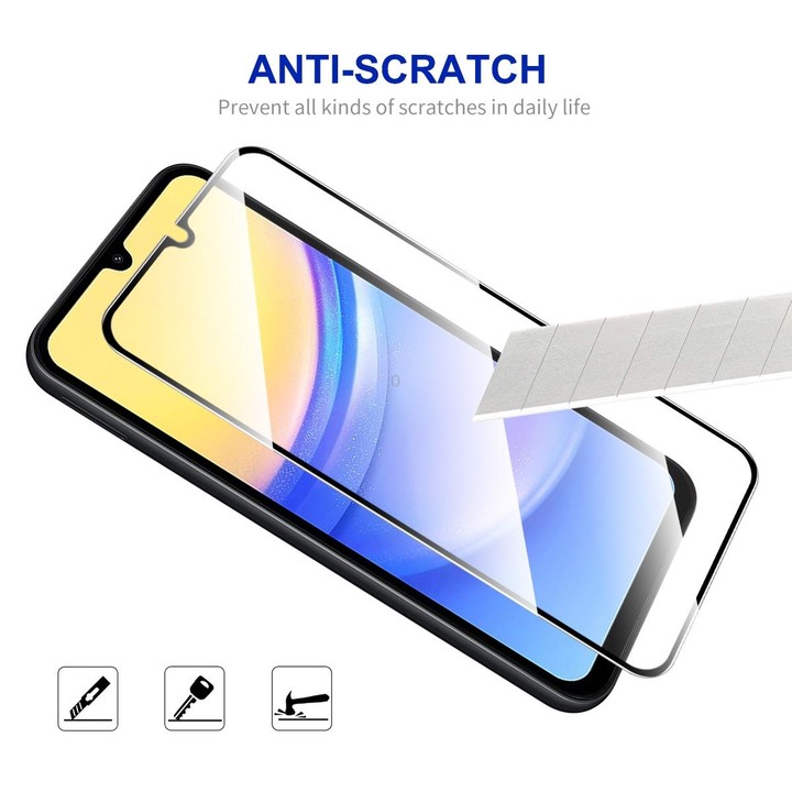 For Samsung Galaxy A15 4G / 5G 2pcs ENKAY Hat-Prince Full Glue High Aluminum-silicon Tempered Glass Film