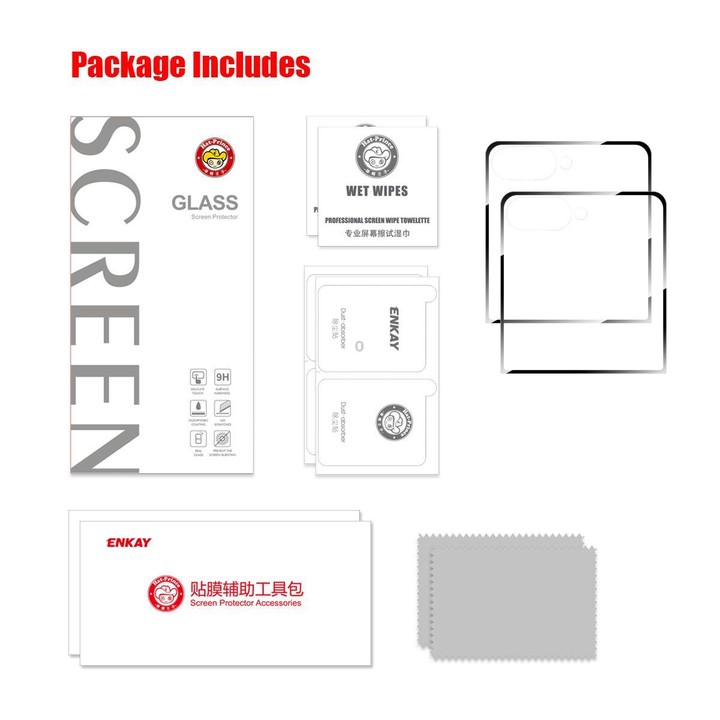 For Galaxy Z Flip7 5G Outer Screen 2pcs ENKAY Hat-Prince Full Glue High Aluminum-silicon Tempered Glass Film
