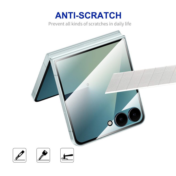 For Galaxy Z Flip7 5G Outer Screen 2pcs ENKAY Hat-Prince Full Glue High Aluminum-silicon Tempered Glass Film
