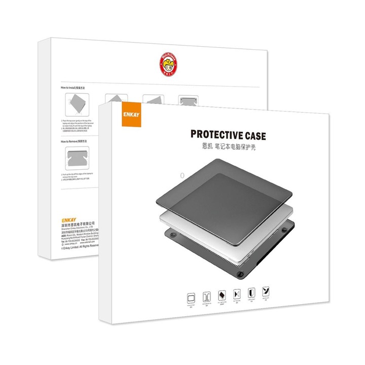 For MacBook Air 15.3 (A2941) ENKAY Hat-Prince Matte Protective Case Cover Hard Shell(Black)