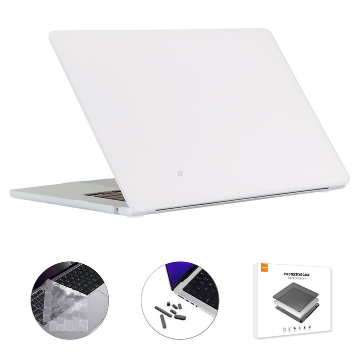 For MacBook Air 15.3 A2941 ENKAY US Version 3 in 1 Matte Protective Case with TPU Keyboard Film & Anti-dust Plugs(White)