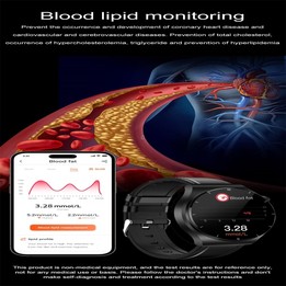 ET340 1.46 inch Color Screen Smart Leather Strap Watch,Support Blood Oxygen / Blood Glucose / Uric Acid Measurement / Blood Lipi