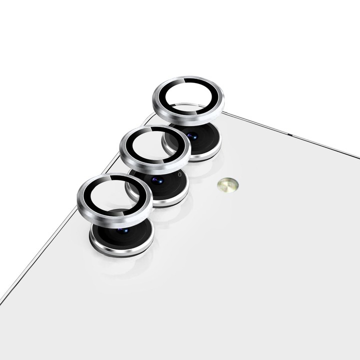 For Samsung Galaxy A24 NORTHJO Camera Lens Protector Tempered Glass CD Vein Metal Ring Film(Silver)