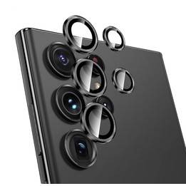 For Samsung Galaxy S23 Ultra 5G NORTHJO Camera Lens Protector Tempered Glass CD Vein Metal Ring Film(Black)