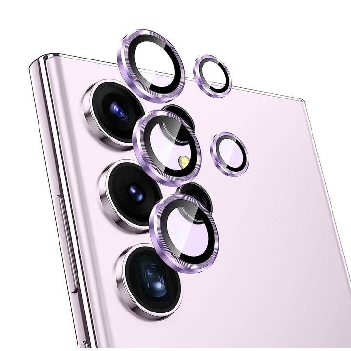 For Samsung Galaxy S23 Ultra 5G NORTHJO Camera Lens Protector Tempered Glass CD Vein Metal Ring Film(Purple)