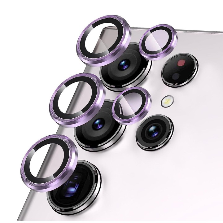 For Samsung Galaxy S23 Ultra 5G NORTHJO Camera Lens Protector Tempered Glass CD Vein Metal Ring Film(Purple)