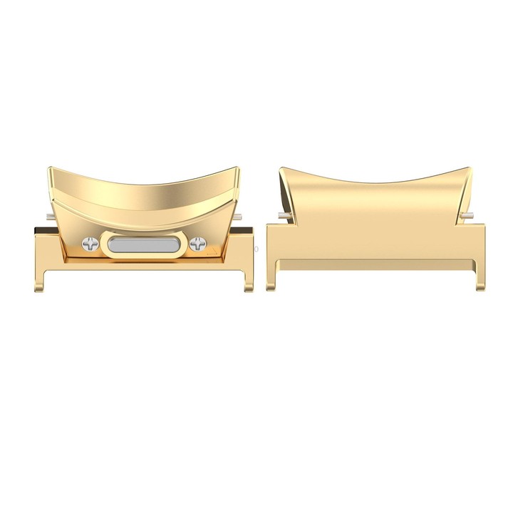 For Samsung Galaxy Watch6 / 6 Classic 20mm 1 Pair Button Style Curved Metal Watch Band Connector(Gold)