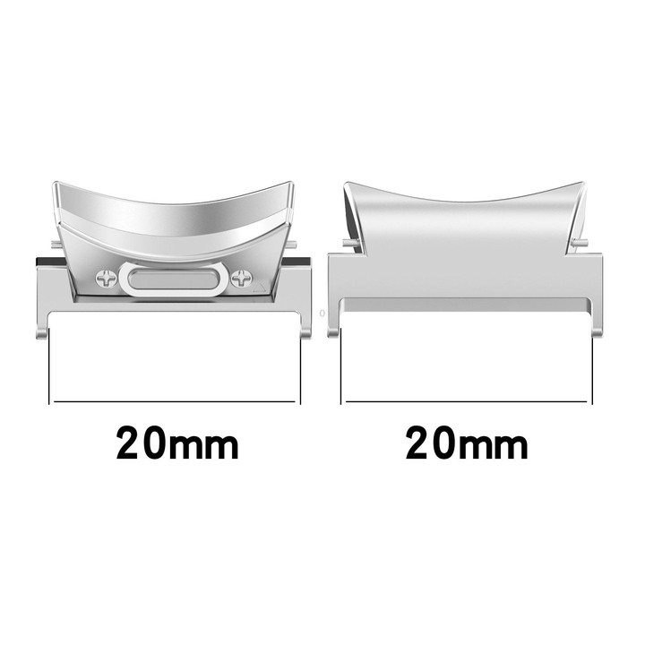 For Samsung Galaxy Watch4 / 4 Classic 46mm 20mm 1 Pair Button Style Curved Metal Watch Band Connector(Rose Gold)