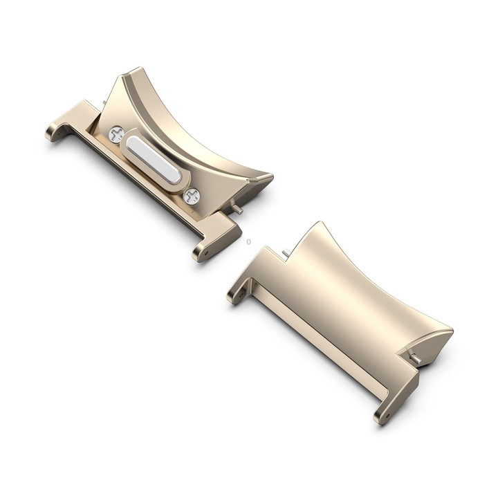 For Samsung Galaxy Watch4 / 4 Classic 46mm 20mm 1 Pair Button Style Curved Metal Watch Band Connector(Starlight Color)