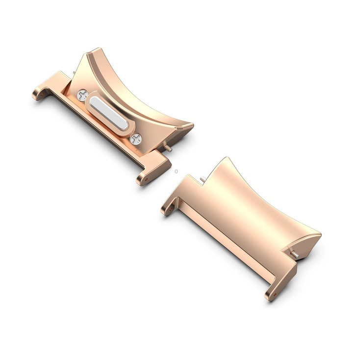 For Samsung Galaxy Watch6 / 6 Classic 22mm 1 Pair Button Style Curved Metal Watch Band Connector(Rose Gold)