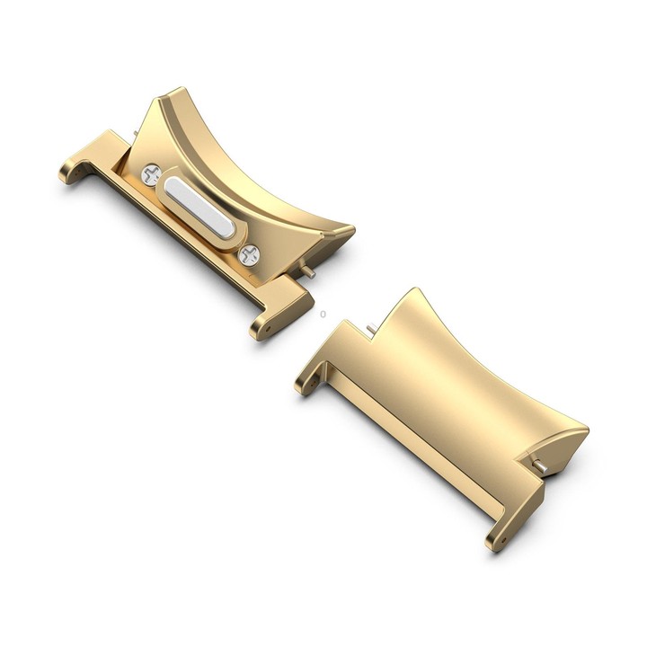For Samsung Galaxy Watch6 / 6 Classic 22mm 1 Pair Button Style Curved Metal Watch Band Connector(Gold)