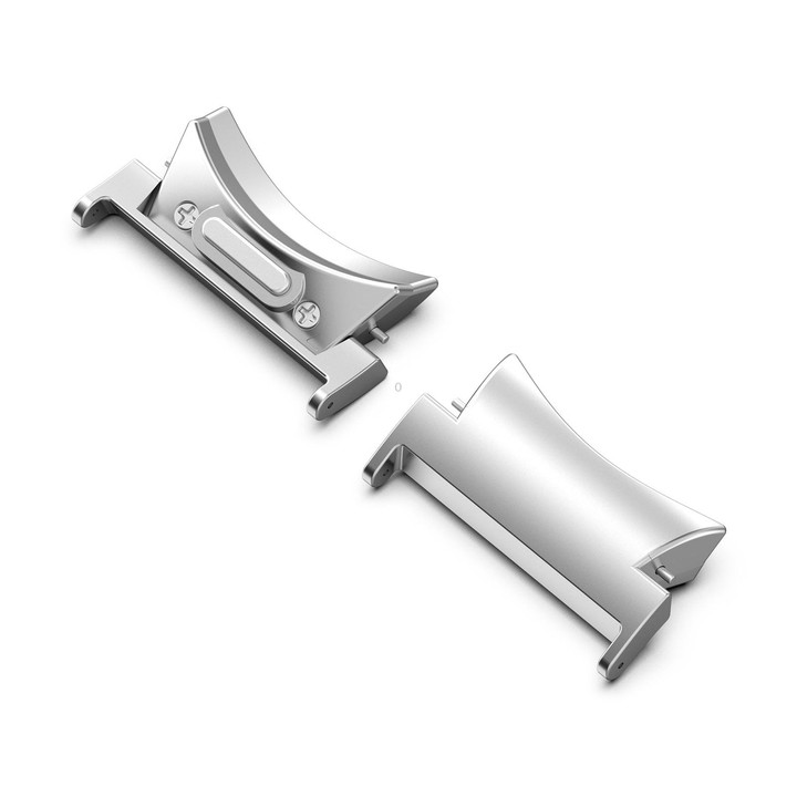 For Samsung Galaxy Watch5 / 5 Pro 22mm 1 Pair Button Style Curved Metal Watch Band Connector(Silver)