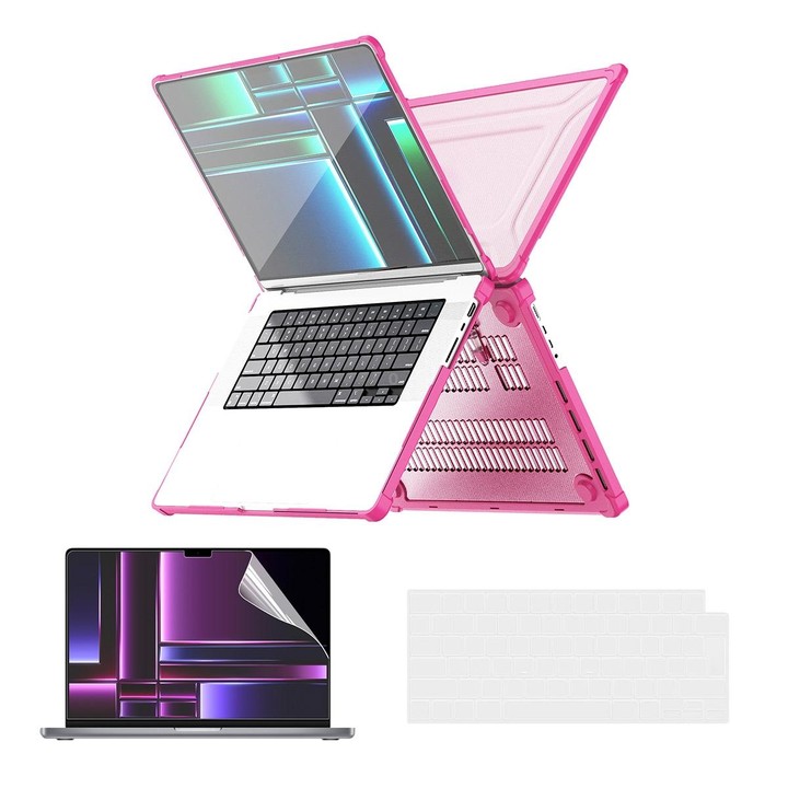 For MacBook Pro 14.2 A2442/A2779 ENKAY Hat-Prince 3 in 1 Protective Bracket Case Cover Hard Shell with TPU Keyboard Film / PET S