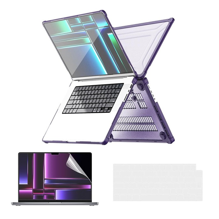 For MacBook Pro 14.2 A2442/A2779 ENKAY Hat-Prince 3 in 1 Protective Bracket Case Cover Hard Shell with TPU Keyboard Film / PET S