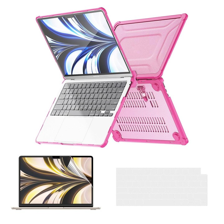 For MacBook Air 13.6 A2681 ENKAY Hat-Prince 3 in 1 Protective Bracket Case Cover Hard Shell with TPU Keyboard Film / PET Screen