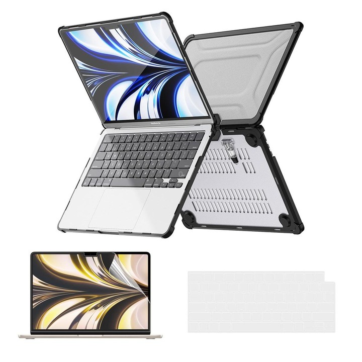 For MacBook Air 13.6 A2681 ENKAY Hat-Prince 3 in 1 Protective Bracket Case Cover Hard Shell with TPU Keyboard Film / PET Screen