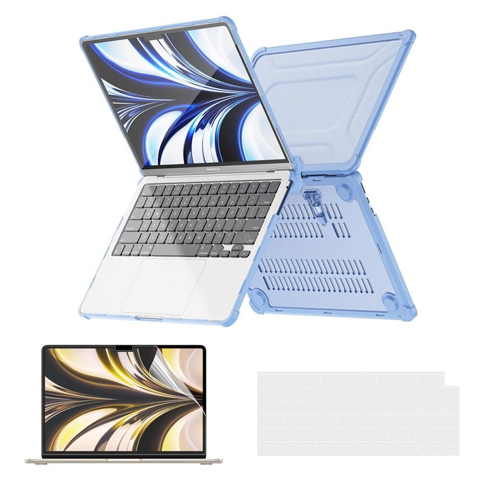 For MacBook Air 13.6 A2681 ENKAY Hat-Prince 3 in 1 Protective Bracket Case Cover Hard Shell with TPU Keyboard Film / PET Screen