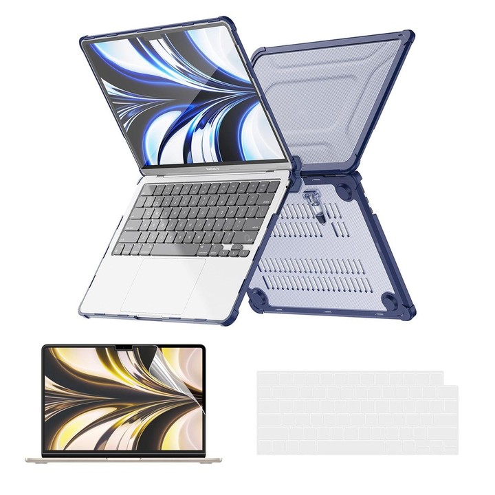 For MacBook Air 13.6 A2681 ENKAY Hat-Prince 3 in 1 Protective Bracket Case Cover Hard Shell with TPU Keyboard Film / PET Screen