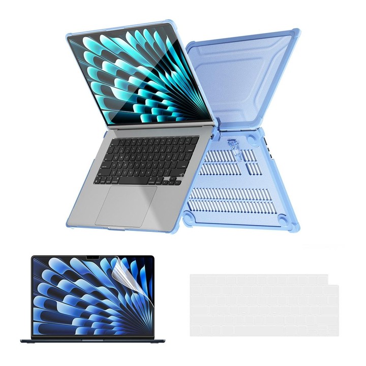 For MacBook Air 15.3 A2941 ENKAY Hat-Prince 3 in 1 Protective Bracket Case Cover Hard Shell with TPU Keyboard Film / PET Screen