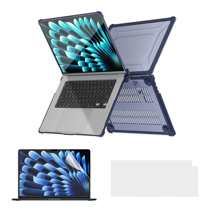 For MacBook Air 15.3 A2941 ENKAY Hat-Prince 3 in 1 Protective Bracket Case Cover Hard Shell with TPU Keyboard Film / PET Screen
