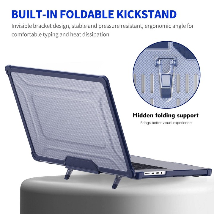 For MacBook Pro 14.2 A2442/A2779/14 inch A3434 2025 (M5) ENKAY Hat-Prince 3 in 1 Protective Bracket Case Cover Hard Shell with T