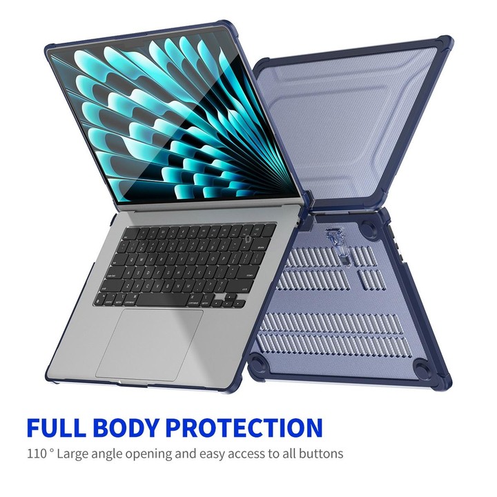 For MacBook Air 15.3 A2941/M3 2024 A3114 ENKAY Hat-Prince 3 in 1 Protective Bracket Case Cover Hard Shell with TPU Keyboard Film